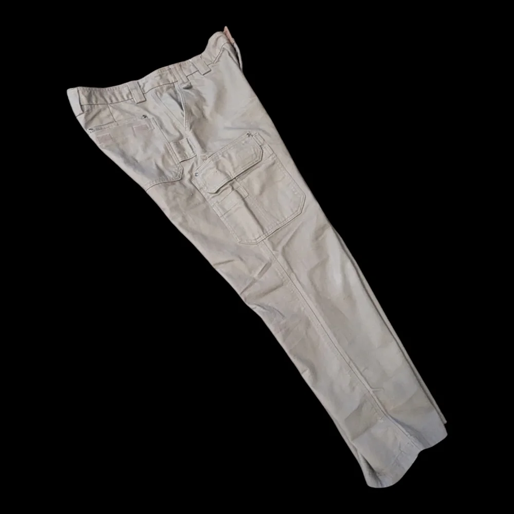 Duluth Dessert Khaki Tan Fire Hose Relaxed Fit Cotton Cargo Pants Men's 36x34